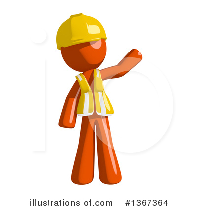 Royalty-Free (RF) Orange Construction Worker Clipart Illustration by Leo Blanchette - Stock Sample #1367364