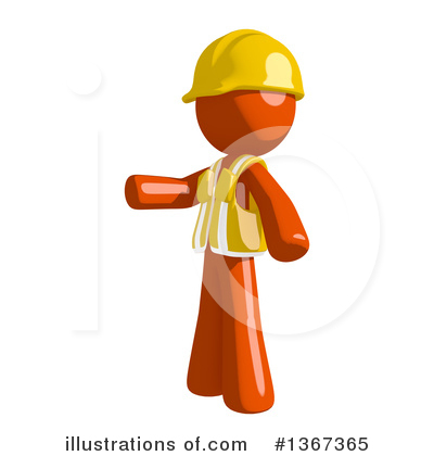 Royalty-Free (RF) Orange Construction Worker Clipart Illustration by Leo Blanchette - Stock Sample #1367365
