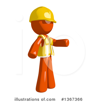 Royalty-Free (RF) Orange Construction Worker Clipart Illustration by Leo Blanchette - Stock Sample #1367366