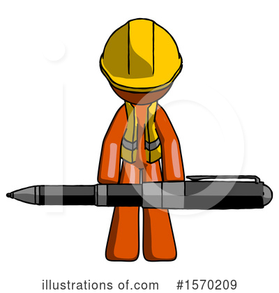 Royalty-Free (RF) Orange Design Mascot Clipart Illustration by Leo Blanchette - Stock Sample #1570209