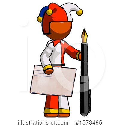 Royalty-Free (RF) Orange Design Mascot Clipart Illustration by Leo Blanchette - Stock Sample #1573495