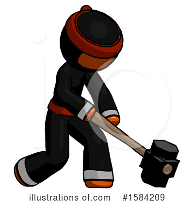 Royalty-Free (RF) Orange Design Mascot Clipart Illustration by Leo Blanchette - Stock Sample #1584209