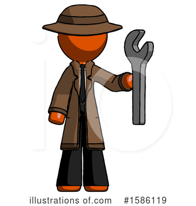 Royalty-Free (RF) Orange Design Mascot Clipart Illustration by Leo Blanchette - Stock Sample #1586119