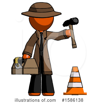 Royalty-Free (RF) Orange Design Mascot Clipart Illustration by Leo Blanchette - Stock Sample #1586138