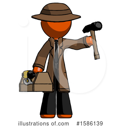 Royalty-Free (RF) Orange Design Mascot Clipart Illustration by Leo Blanchette - Stock Sample #1586139