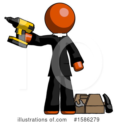 Royalty-Free (RF) Orange Design Mascot Clipart Illustration by Leo Blanchette - Stock Sample #1586279