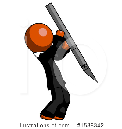 Royalty-Free (RF) Orange Design Mascot Clipart Illustration by Leo Blanchette - Stock Sample #1586342