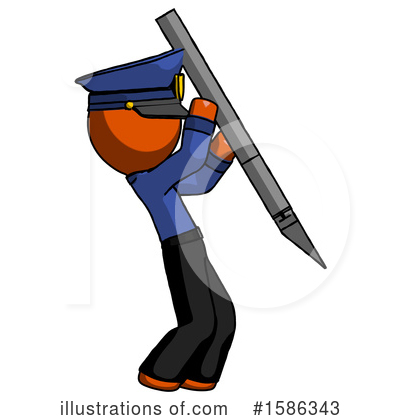 Royalty-Free (RF) Orange Design Mascot Clipart Illustration by Leo Blanchette - Stock Sample #1586343