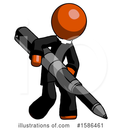 Royalty-Free (RF) Orange Design Mascot Clipart Illustration by Leo Blanchette - Stock Sample #1586461
