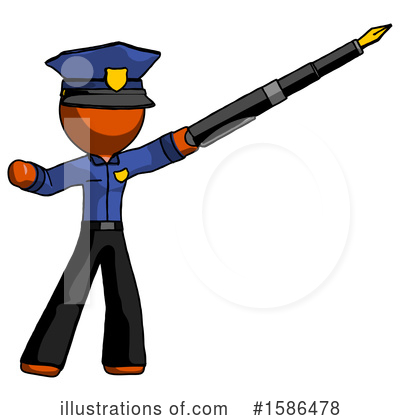 Royalty-Free (RF) Orange Design Mascot Clipart Illustration by Leo Blanchette - Stock Sample #1586478