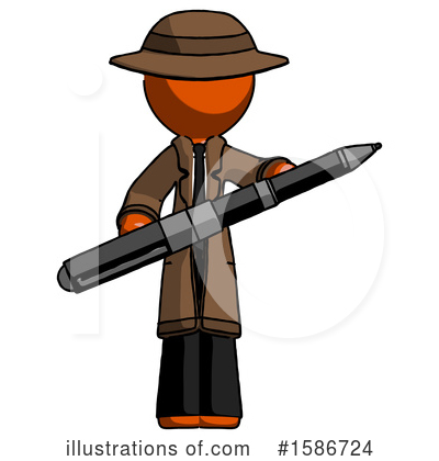 Royalty-Free (RF) Orange Design Mascot Clipart Illustration by Leo Blanchette - Stock Sample #1586724