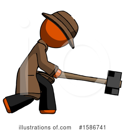 Royalty-Free (RF) Orange Design Mascot Clipart Illustration by Leo Blanchette - Stock Sample #1586741
