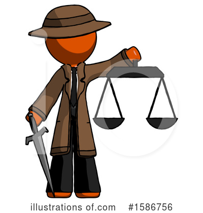 Royalty-Free (RF) Orange Design Mascot Clipart Illustration by Leo Blanchette - Stock Sample #1586756