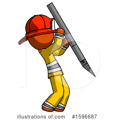 Royalty-Free (RF) Orange Design Mascot Clipart Illustration by Leo Blanchette - Stock Sample #1596687