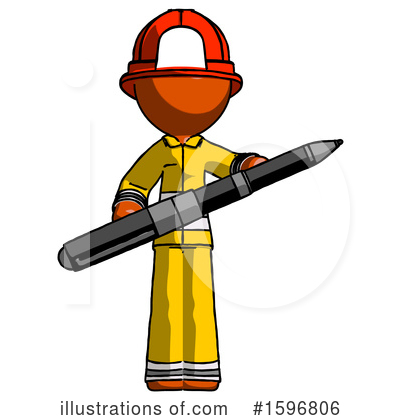 Royalty-Free (RF) Orange Design Mascot Clipart Illustration by Leo Blanchette - Stock Sample #1596806