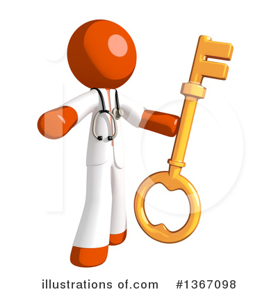 Royalty-Free (RF) Orange Doctor Clipart Illustration by Leo Blanchette - Stock Sample #1367098