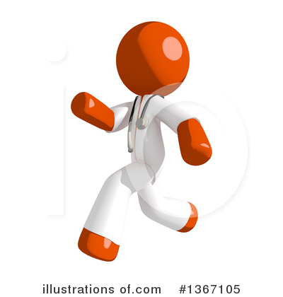 Royalty-Free (RF) Orange Doctor Clipart Illustration by Leo Blanchette - Stock Sample #1367105