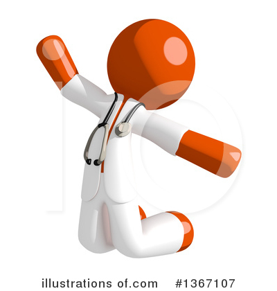 Royalty-Free (RF) Orange Doctor Clipart Illustration by Leo Blanchette - Stock Sample #1367107