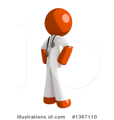 Royalty-Free (RF) Orange Doctor Clipart Illustration by Leo Blanchette - Stock Sample #1367110