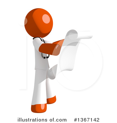 Royalty-Free (RF) Orange Doctor Clipart Illustration by Leo Blanchette - Stock Sample #1367142
