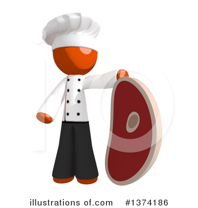 Royalty-Free (RF) Orange Man Chef Clipart Illustration by Leo Blanchette - Stock Sample #1374186