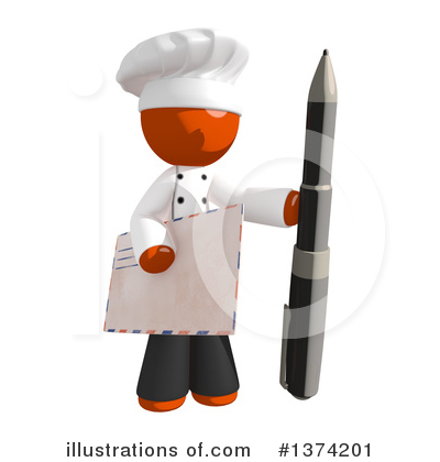 Royalty-Free (RF) Orange Man Chef Clipart Illustration by Leo Blanchette - Stock Sample #1374201