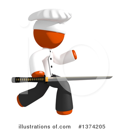 Royalty-Free (RF) Orange Man Chef Clipart Illustration by Leo Blanchette - Stock Sample #1374205