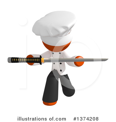 Royalty-Free (RF) Orange Man Chef Clipart Illustration by Leo Blanchette - Stock Sample #1374208