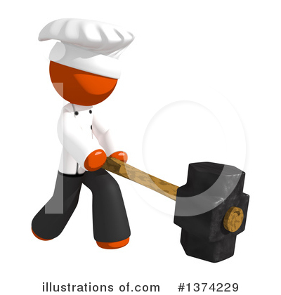 Royalty-Free (RF) Orange Man Chef Clipart Illustration by Leo Blanchette - Stock Sample #1374229
