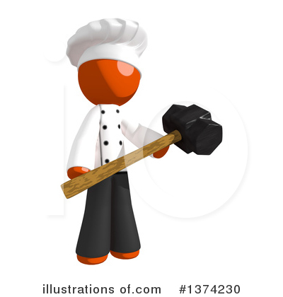 Royalty-Free (RF) Orange Man Chef Clipart Illustration by Leo Blanchette - Stock Sample #1374230