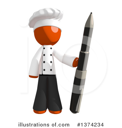 Orange Man Chef Clipart #1374234 by Leo Blanchette