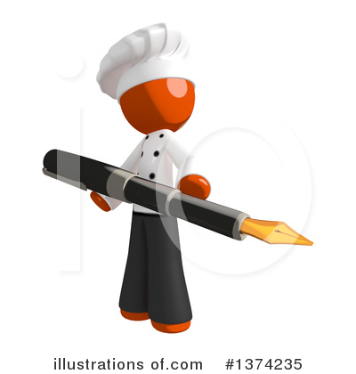 Orange Man Chef Clipart #1374235 by Leo Blanchette