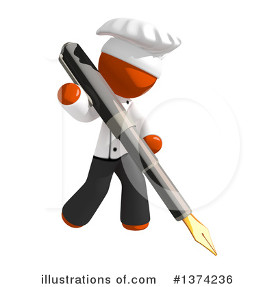 Orange Man Chef Clipart #1374236 by Leo Blanchette