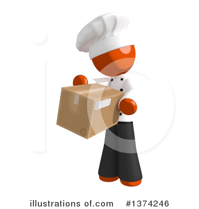 Orange Man Chef Clipart #1374246 by Leo Blanchette