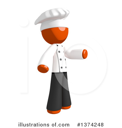 Orange Man Chef Clipart #1374248 by Leo Blanchette