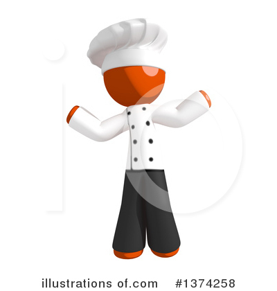 Orange Man Chef Clipart #1374258 by Leo Blanchette