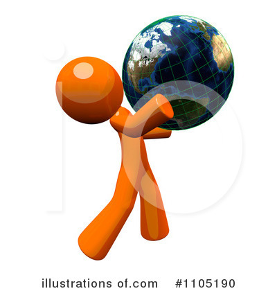 Royalty-Free (RF) Orange Man Clipart Illustration by Leo Blanchette - Stock Sample #1105190