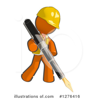 Royalty-Free (RF) Orange Man Clipart Illustration by Leo Blanchette - Stock Sample #1276416