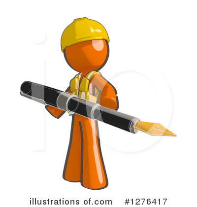 Royalty-Free (RF) Orange Man Clipart Illustration by Leo Blanchette - Stock Sample #1276417