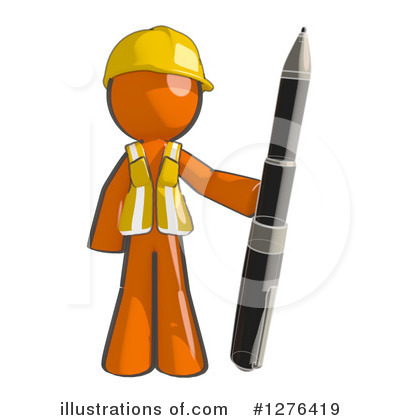 Royalty-Free (RF) Orange Man Clipart Illustration by Leo Blanchette - Stock Sample #1276419