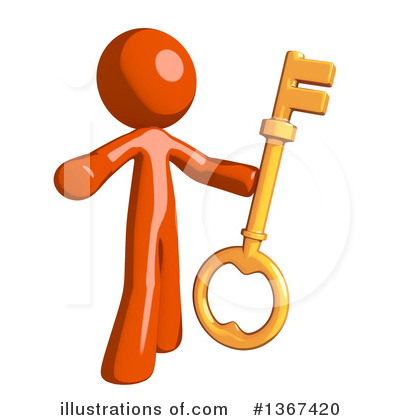 Royalty-Free (RF) Orange Man Clipart Illustration by Leo Blanchette - Stock Sample #1367420