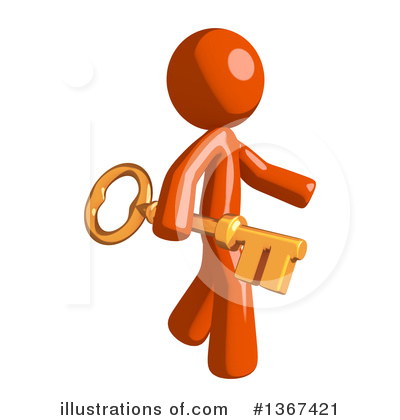 Royalty-Free (RF) Orange Man Clipart Illustration by Leo Blanchette - Stock Sample #1367421