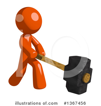 Royalty-Free (RF) Orange Man Clipart Illustration by Leo Blanchette - Stock Sample #1367456