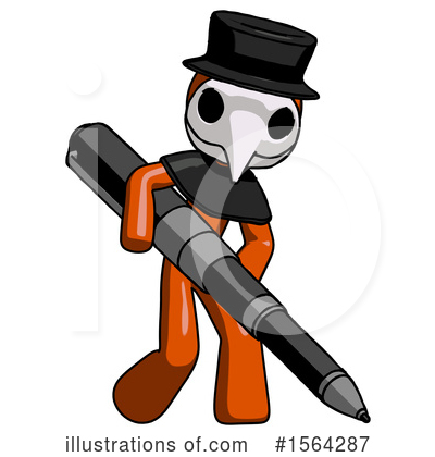 Royalty-Free (RF) Orange Man Clipart Illustration by Leo Blanchette - Stock Sample #1564287