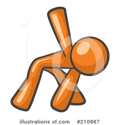 Royalty-Free (RF) Orange Man Clipart Illustration by Leo Blanchette - Stock Sample #210867
