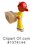 Orange Man Firefighter Clipart #1374144 by Leo Blanchette