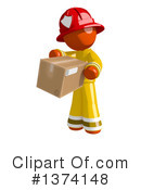 Orange Man Firefighter Clipart #1374148 by Leo Blanchette