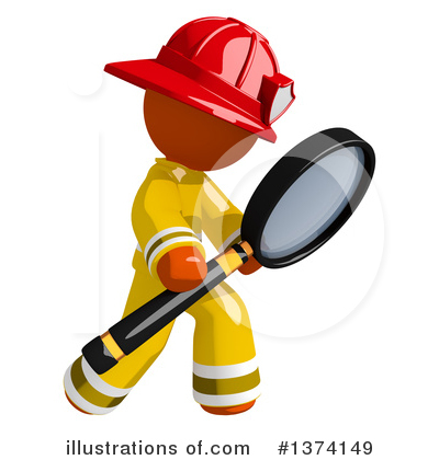 Royalty-Free (RF) Orange Man Firefighter Clipart Illustration by Leo Blanchette - Stock Sample #1374149