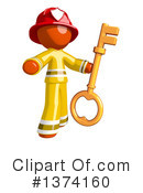 Orange Man Firefighter Clipart #1374160 by Leo Blanchette