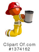 Orange Man Firefighter Clipart #1374162 by Leo Blanchette